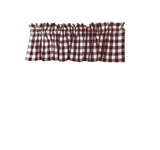 Cotton Gingham Checkered Window Valance 58" Wide - Brown