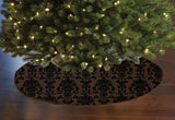 Poplin Damask Floral Tree Skirt Christmas Decoration 58" Round Skirt