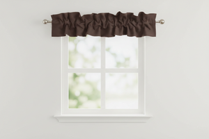 Solid Poplin Curtain Valance Sleeve Topper - Brown