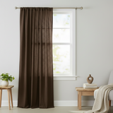 Crinkle Taffeta Crushed Pattern Single Curtain Panel 54 Inch Wide - Brown