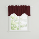 Poplin Solid Scalloped Wave Window Valance 58" Wide / 20" Tall