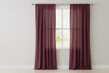 Solid Poplin Window Curtain or Photography Backdrop 58" Wide - Burgundy