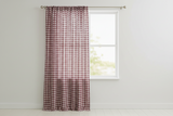 Poplin Gingham Checkered Window Curtain 56 Inch Wide - Burgundy