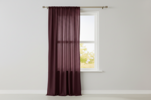 Solid Poplin Window Curtain or Photography Backdrop 58" Wide - Burgundy