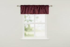 Shiny Smooth Satin Window Valance 58" Wide - Burgundy