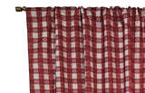 Poplin Tavern Gingham Check Print Polyester Window Curtain 58 Inch Wide