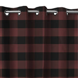 Grommet Blackout Curtain Poplin Buffalo Checkered 56" Wide Curtain