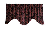 Poplin Damask Floral Scalloped Wave Window Valance 58" Wide / 20" Tall