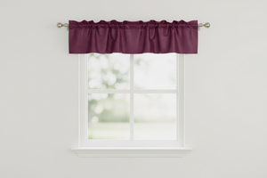 Faux Silk Dupioni Window Valance 56 Inch Wide - Burgundy