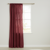 Crinkle Taffeta Crushed Pattern Single Curtain Panel 54 Inch Wide - Burgundy