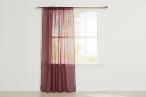 Sheer Tinted Organza Solid Single Curtain Panel 58 Inch Wide - Burgundy