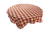 Poplin Buffalo Checkered Round Tablecloth for Wedding/Bridal Shower, Birthdays, Special Events