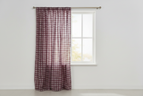 Cotton Gingham Checkered Curtain 58 Inch Wide - Burgundy