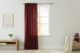 Satin Rosette 3D Pop up Flower Single Curtain Panel 54 Inch Wide - Burgundy