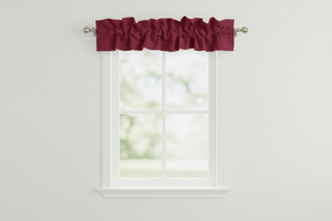 Solid Poplin Curtain Valance Sleeve Topper - Burgundy