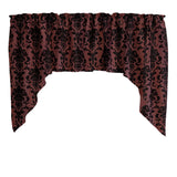Poplin Damask Floral Swag Window Valance 58" Wide / 36" Tall