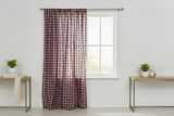 Cotton Gingham Checkered Curtain 58 Inch Wide - Burgundy