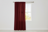 Faux Burlap Texture Polyester Solid Single Curtain Panel 58 Inch Wide - Burgundy