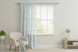 Cotton Curtain Floral Print 58 Inch Wide Butterfly - Blue