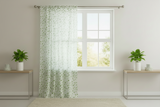 Cotton Curtain Floral Print 58 Inch Wide Butterfly - Green