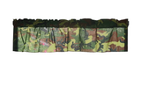 Cotton Window Valance Camouflage Print 58 Inch Wide - Original Camouflage Green