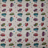 Poly-Cotton Cars And Trucks Print for Arts, Crafts, & Sewing