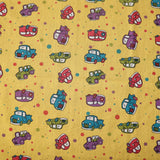 Poly-Cotton Cars And Trucks Print for Arts, Crafts, & Sewing