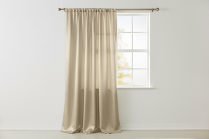 Shiny Satin Solid Single Curtain Panel Drapery 58 Inch Wide - Champagne