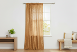 Pintuck Taffeta Cross Stitch Pattern Single Curtain Panel 54 Inch Wide - Champagne