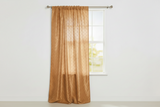 Pintuck Taffeta Cross Stitch Pattern Single Curtain Panel 54 Inch Wide - Champagne