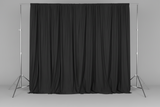 Solid Poplin Window Curtain or Photography Backdrop 58" Wide - Charcoal