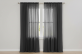 Solid Poplin Window Curtain or Photography Backdrop 58" Wide - Charcoal
