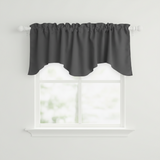 Poplin Solid Scalloped Wave Window Valance 58" Wide / 20" Tall