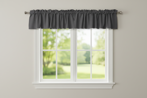 Solid Poplin Window Valance 58" Wide - Charcoal