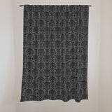 Poplin Damask Print Polyester Window Curtain 58 Inch Wide Charcoal