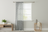 Cotton Curtain Zig-zag Chevron Print 58 Inch Wide - Charcoal Grey