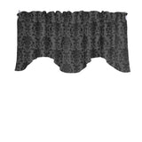 Poplin Damask Floral Scalloped Wave Window Valance 58" Wide / 20" Tall