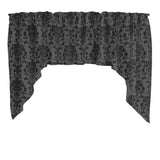 Poplin Damask Floral Swag Window Valance 58" Wide / 36" Tall