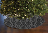 Poplin Damask Floral Tree Skirt Christmas Decoration 58" Round Skirt