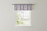 Cotton Window Valance Floral Print Small Flowers Allover 58 Inch Wide - Purple on White