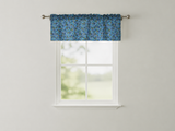 Cotton Window Valance Floral Print Small Flowers Allover 58 Inch Wide - Blue