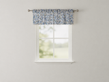 Cotton Window Valance Floral Print Small Flowers Allover 58 Inch Wide - Blue on White