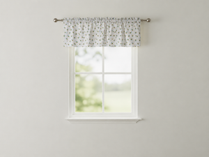 Cotton Window Valance Floral Print 58 Inch Wide Tiny Flower Dots - Green