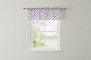 Cotton Window Valance Floral Print 58 Inch Wide Tiny Flower Dots - Purple
