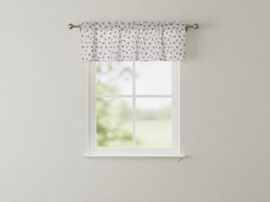 Cotton Window Valance Floral Print 58 Inch Wide Tiny Flower Dots - Red
