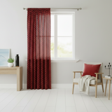 Cotton Curtain Checkered Print 58 Inch Wide Racecar 1 Inch Checkerboard - Red and Black