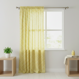 Cotton Curtain Checkered Print 58 Inch Wide Racecar 1 Inch Checkerboard - Yellow