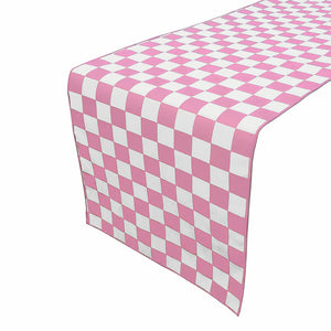 Cotton Print Table Runner Checkerboard NASCAR - Pink