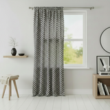 Cotton Curtain Checkered Print 58 Inch Wide Racecar 1 Inch Checkerboard - Black and White