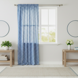 Cotton Curtain Checkered Print 58 Inch Wide Racecar 1 Inch Checkerboard - Blue and White